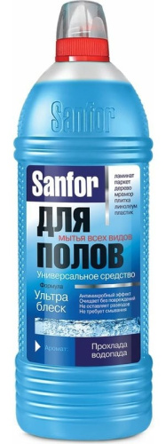 SANFOR средство универсальное д/мытья полов прохлада водопада 1000мл